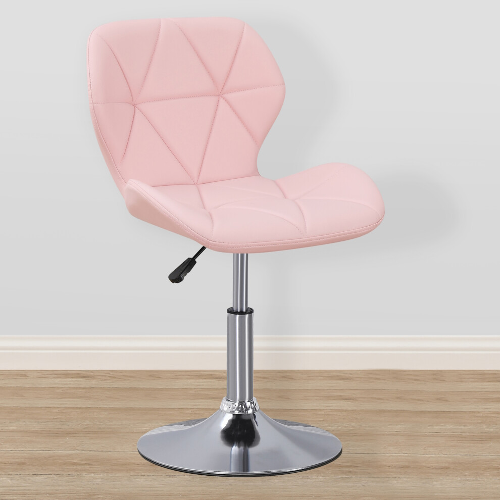 (Pink PU) Charles Jacobs Small Swivel Chair | Home Office Furniture-image-OPC-PX6GHD-NEW
