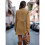 (3XL,Khaki)Autumn And Winter Solid Color Thin Long-sleeved Pocket Woolen Women's Coat 3