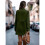 (M,army green)Autumn And Winter Solid Color Thin Long-sleeved Pocket Woolen Women's Coat 3