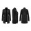 (XL,black)Autumn And Winter Solid Color Thin Long-sleeved Pocket Woolen Women's Coat 2