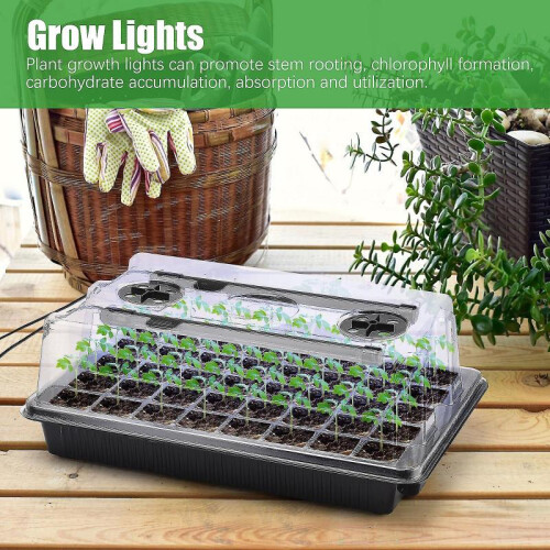 80 Cells Seed Starter Tray Kit, Humidity Dome Plant Seedling Starter Kit 2