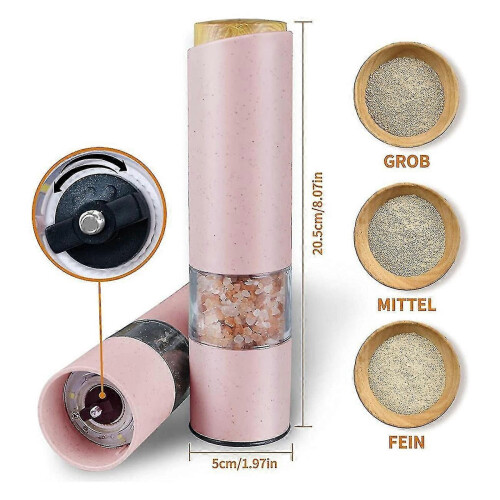 (As show, One size) Electric Salt Pepper Grinder,electric Ceramic Burr Mill For Herb/pepper/spice,adjustable Kitchen Gr 1
