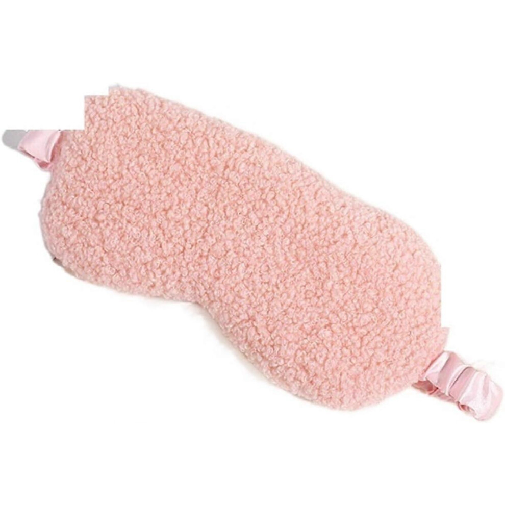 Kikidex Pink (As Show, One Size) Blindfolds, Plush Sleeping Eye Cover Sleep Night Mask Warm Cute Travel Relax Eyeshade Health Sleeping Eye Care Tools (Color :