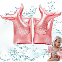 (As show, One size) A Children's Swimming Arm Band, Children's Buoyancy Aids, Cute Cartoon Swimming Arm Band Swimming Tube. (mermaid Water Sleeves, A Pair)