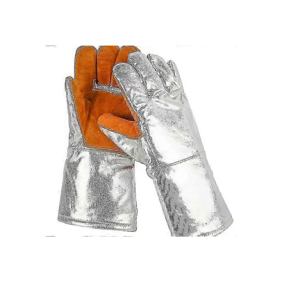 (As show, One size) High Temperature Resistant Gloves 1000 Degrees Fireproof Anti-scalding Heat Insulation Melting Aluminum