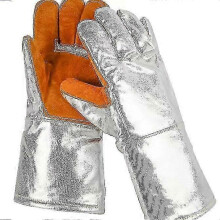 (As show, One size) High Temperature Resistant Gloves 1000 Degrees Fireproof Anti-scalding Heat Insulation Melting Aluminum