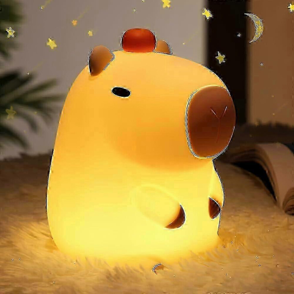 Kikidex (As Show, One Size) Capybara Night Kids, Dimmable Capybara Night Usb Rechargeable Capybara Lamp - Kawaii Animal Shaped Silicone Lamp - Gi Light