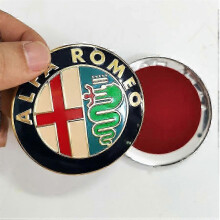 (As show, One size) Suitable For Alfa Romeo Front And Rear Logo Head Cover Stickers Alfa Romeo-alfa 74mm Gold (four Packs)