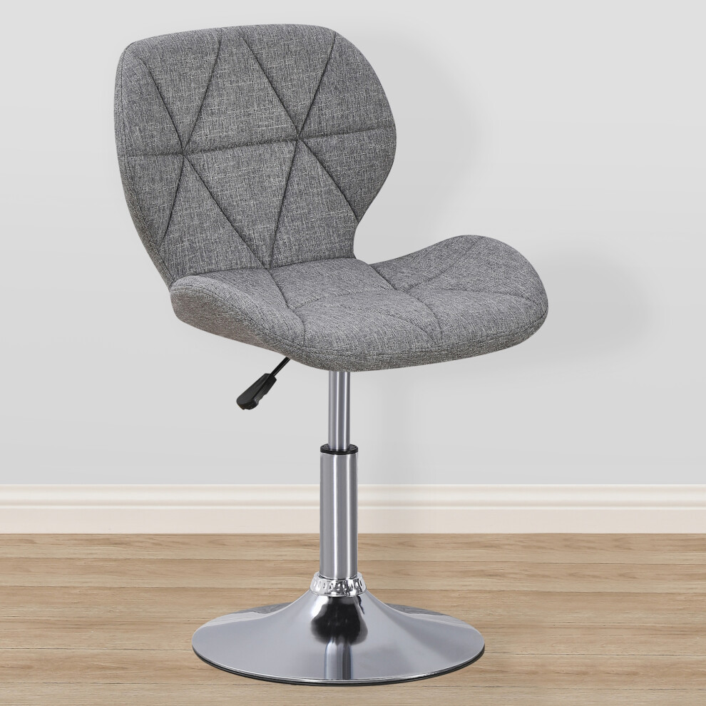 (Fabric Grey) Charles Jacobs Small Swivel Chair | Home Office Furniture
