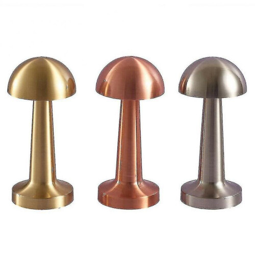(Dumbbell,Gold)Rechargeable Led Table Lamp Touch Sensor Desk Light Bedroom Restaurant Bar Dcor