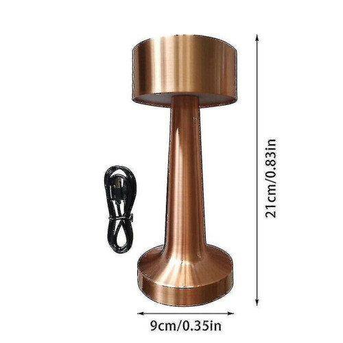 (Dumbbell,Bronze)Rechargeable Led Table Lamp Touch Sensor Desk Light Bedroom Restaurant Bar Dcor 1
