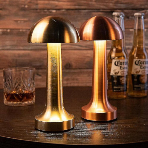 (Mushroom,Gold)Rechargeable Led Table Lamp Touch Sensor Desk Light Bedroom Restaurant Bar Dcor 2