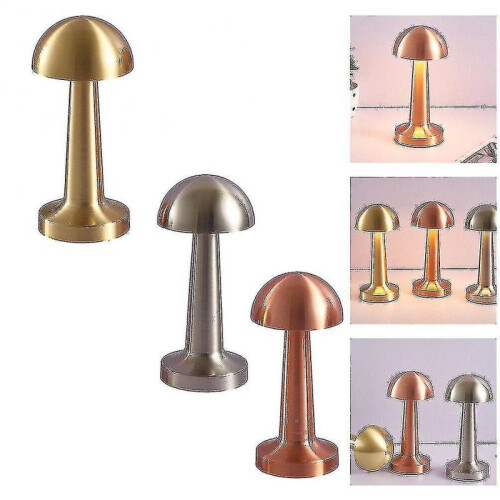 (Mushroom,Sliver)Rechargeable Led Table Lamp Touch Sensor Desk Light Bedroom Restaurant Bar Dcor 1