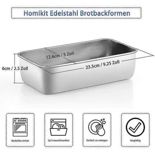 Loaf Pan, Set Of 2, Stainless Steel Bread Baking Mold, Rectangular Cake Pan 1