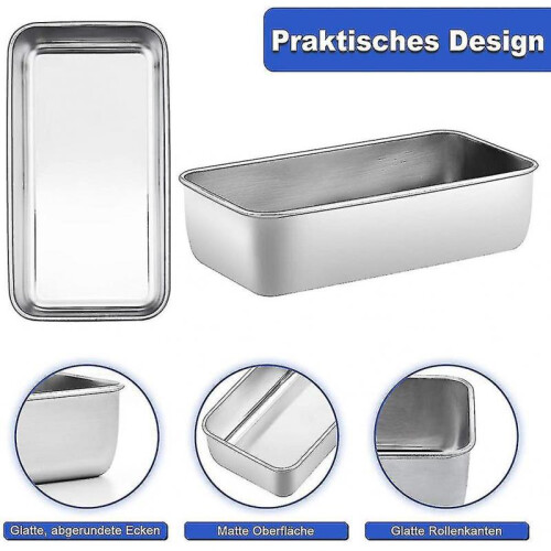 Loaf Pan, Set Of 2, Stainless Steel Bread Baking Mold, Rectangular Cake Pan 2
