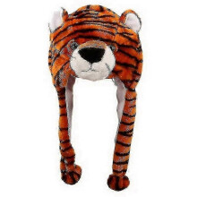Plush Animal Hat Children Adult Cartoon Hat Kindergarten Parent-child Props Hat Headgear 2-brown Tiger