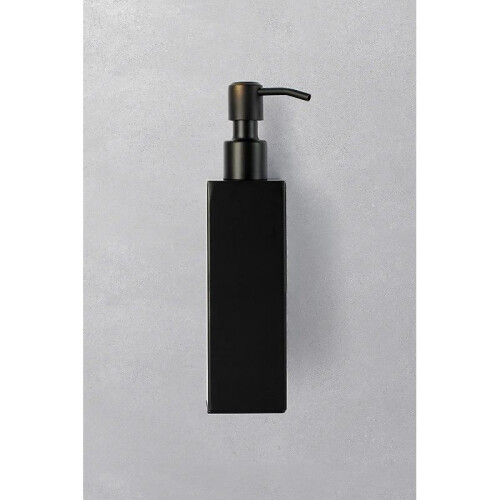 Stainless Steel Soap Dispenser In Black - Bathroom Wall Mount Drill Rack Holder (stainless Steel (black), Angular) 1