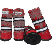 (XL, Red) 2 Pairs Dog Shoes, Waterproof Dog Boots, Warm Lining Nonslip Rubber Sole For Snow Winter For Medium And Large Dog