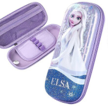 Pencil Case Organizer for kids large-capacity  creative cartoon pencil case 3d three-dimensional zipper  stationery boxPurple ice and snow