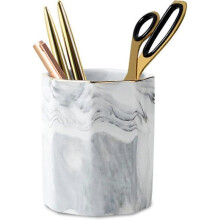 Pen Holder for School Girls, Stand for Desk Marble Pattern Pencil Cup for Kids Durable Ceramic Desk Organizer Makeup Brush Holder for Daily Use in Off