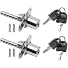 2 Pieces Drawer Lock with Key for Furniture, Plunger Lock for Cabinet and Filing Cabinets