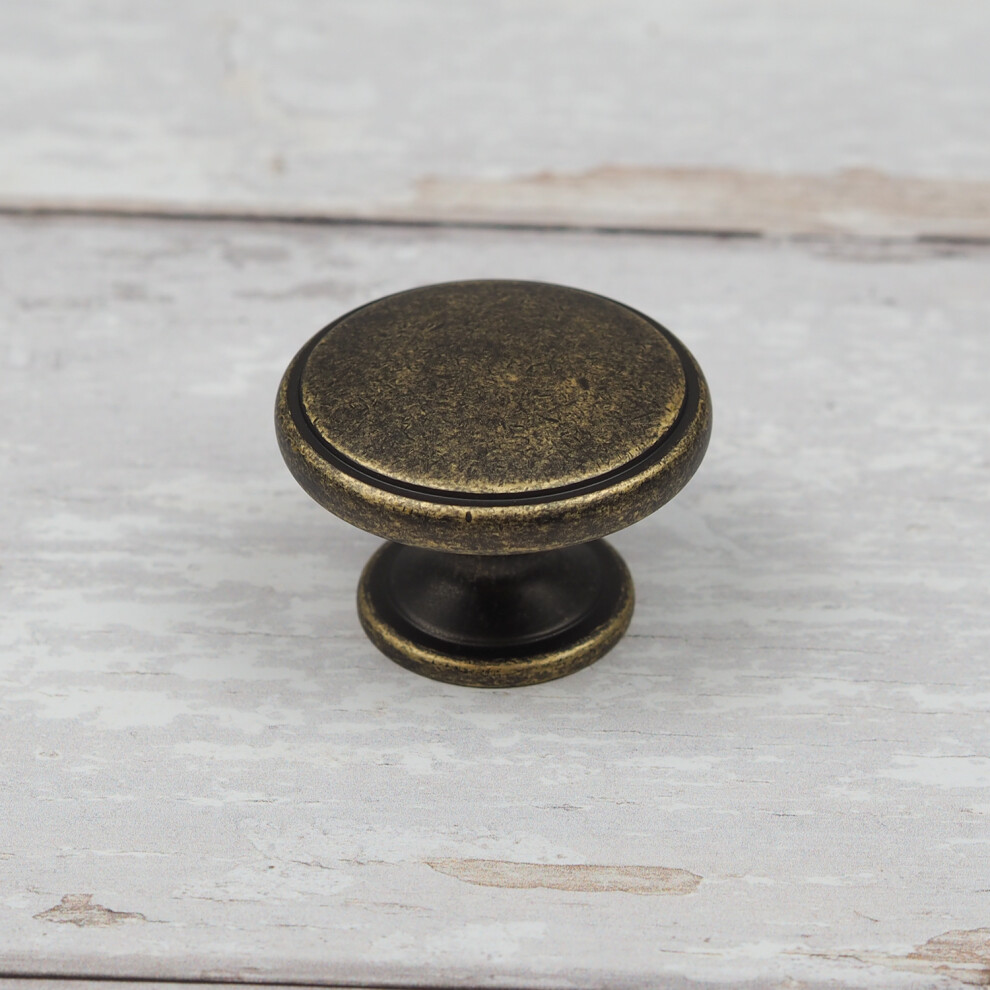 Handle & Home (38Mm Knob) Antique Brass Traditional Cup Or Knob Cabinet Handle