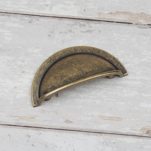 (64mm Cup) Antique Brass Traditional Cup Or Knob Cabinet Handle 2