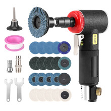 20,000RPM Air Angle Die Grinder Kit, Mini Pneumatic Rotary Grinder with 20 Discs, 1/4" & 1/8" Collets for Grinding, Polishing, Deburring & Metal Work