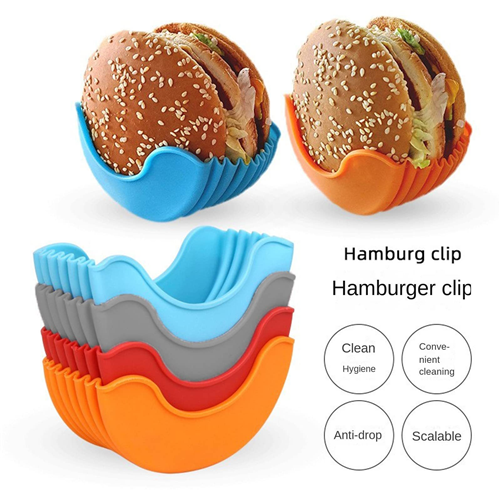 4pcs Retractable Hamburger Holders Sandwich Burger Clip 1