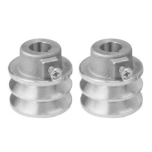 (19 axis aluminum) Stable Performances 2pcs Belt Pulley for 168F 170F Engine 19/20mm Bore Double Grooves Pulley 54mm/56mm Outer Diameter