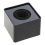 (Noir) Microphone Logos Drapeau Mic Station Cube Carré Interview Box ABS Accessoires TV Logos Drapeaux Portable Forme Support 3