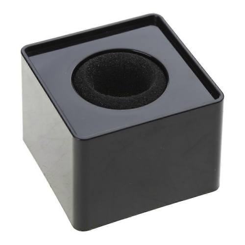 (Noir) Microphone Logos Drapeau Mic Station Cube Carré Interview Box ABS Accessoires TV Logos Drapeaux Portable Forme Support 2