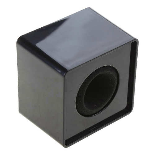 (Noir) Microphone Logos Drapeau Mic Station Cube Carré Interview Box ABS Accessoires TV Logos Drapeaux Portable Forme Support