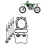 Kit de junta de cabeçote e válvula de admissão e escape Ce0192xk156ll compatível com Kx250f 2009-2016 3