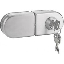 Door Lock Glass Door Anti-theft Security 10~12mm Stainless Steel Lock with On/off Key for Home Hotel Office Bathroom Use