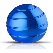 (Blue) Kinetic Desk Toy, Optical Illusion Metal Fidget Spinning Ball-Good