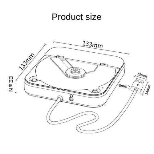 External Universal CD Player for Car - Portable CD Player with AUX Cable, Plugs Into Car USB Port, Lossless Connection 2