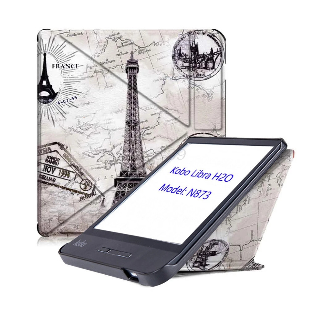 (For Kobo Libra H2o N873, Fgtt) Auto Wake/Sleep Ereader Cover 7 Inch Protective Shell For Kobo Libra H2o N873 - Shockproof Magnetic Stand Case Cover 6963793993024