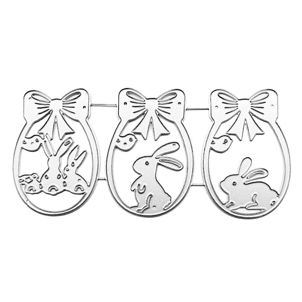 (As show, One size) Bow Bunny Egg Metal Cutting Dies Stencil DIY Scrapbooking Album Paper Template