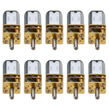 Motorreductor de 10 piezas, 30 rpm, N20 velocidades, CC 6 V, con rueda de caja de engranajes metálica