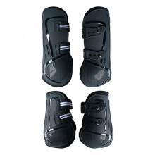 (Negro L) 4x Botas de Caballo Soporte Protector de Piernas Protector de Tendones Compatible con Vendajes de Piernas de Mesa