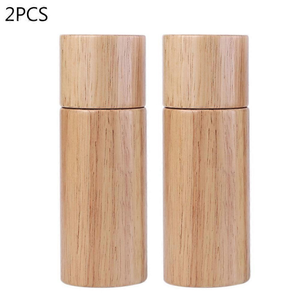 (As show, One size) Wooden Salt and Pepper Grinder Set Pepper Grinder Adjustable Manual Sea Salt Shaker Grinder for Picnic Restaurant Dinner