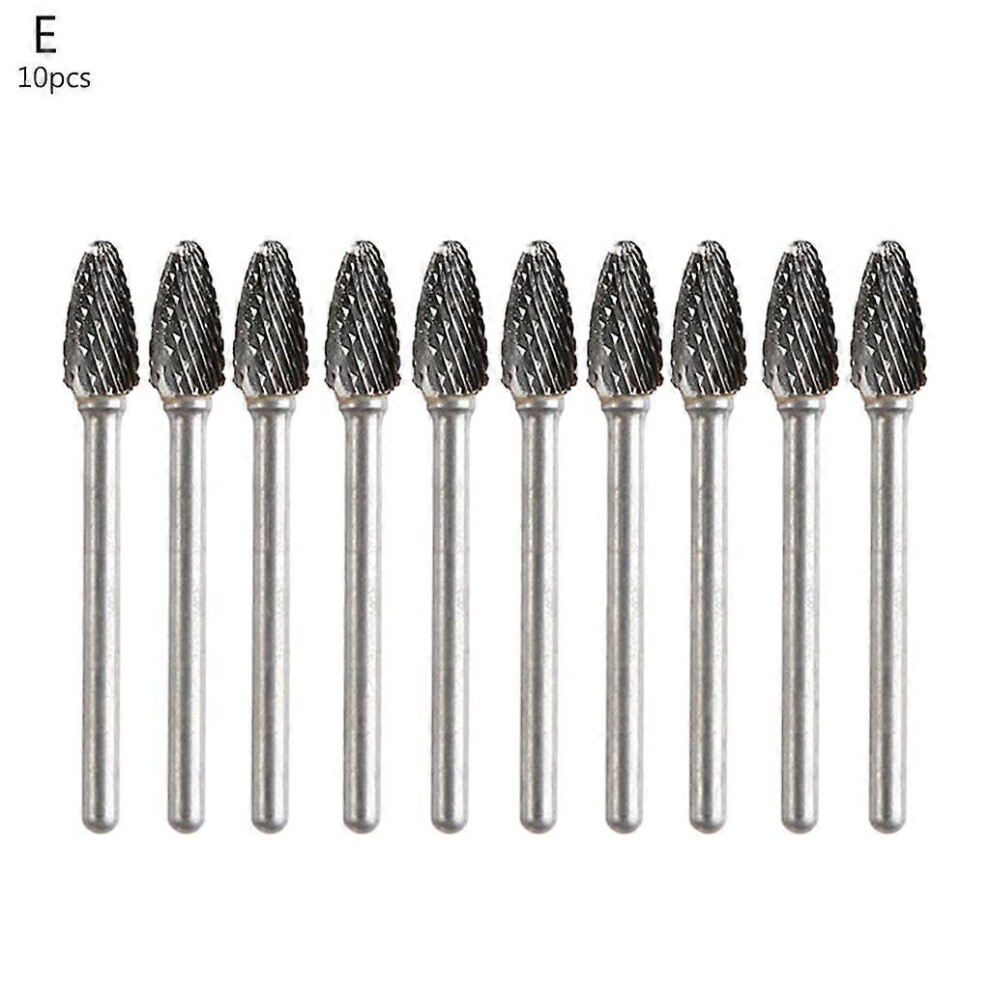 (As show, One size) Portable Tungsten Steel Grinding for Head Carbide Rotary File Groove Milling Cutter Metal Grinding And Engraving Tool 10