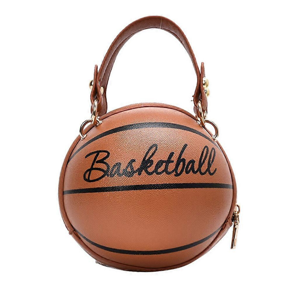 (, One Size) Women Girl Basketball Round Pu Leather Handbag Chain Shoulder Messenger Crossbody Bag Satchel Tote Purse Bn Black