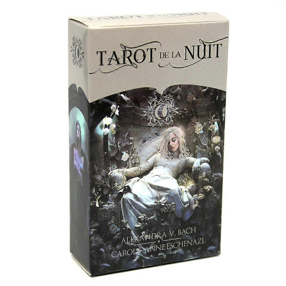 (As show, One size) 78 Cards Deck Tarot De La Nuit Full English Astrology Divination Fate Cards Family Party Board Game for Oracle Cards