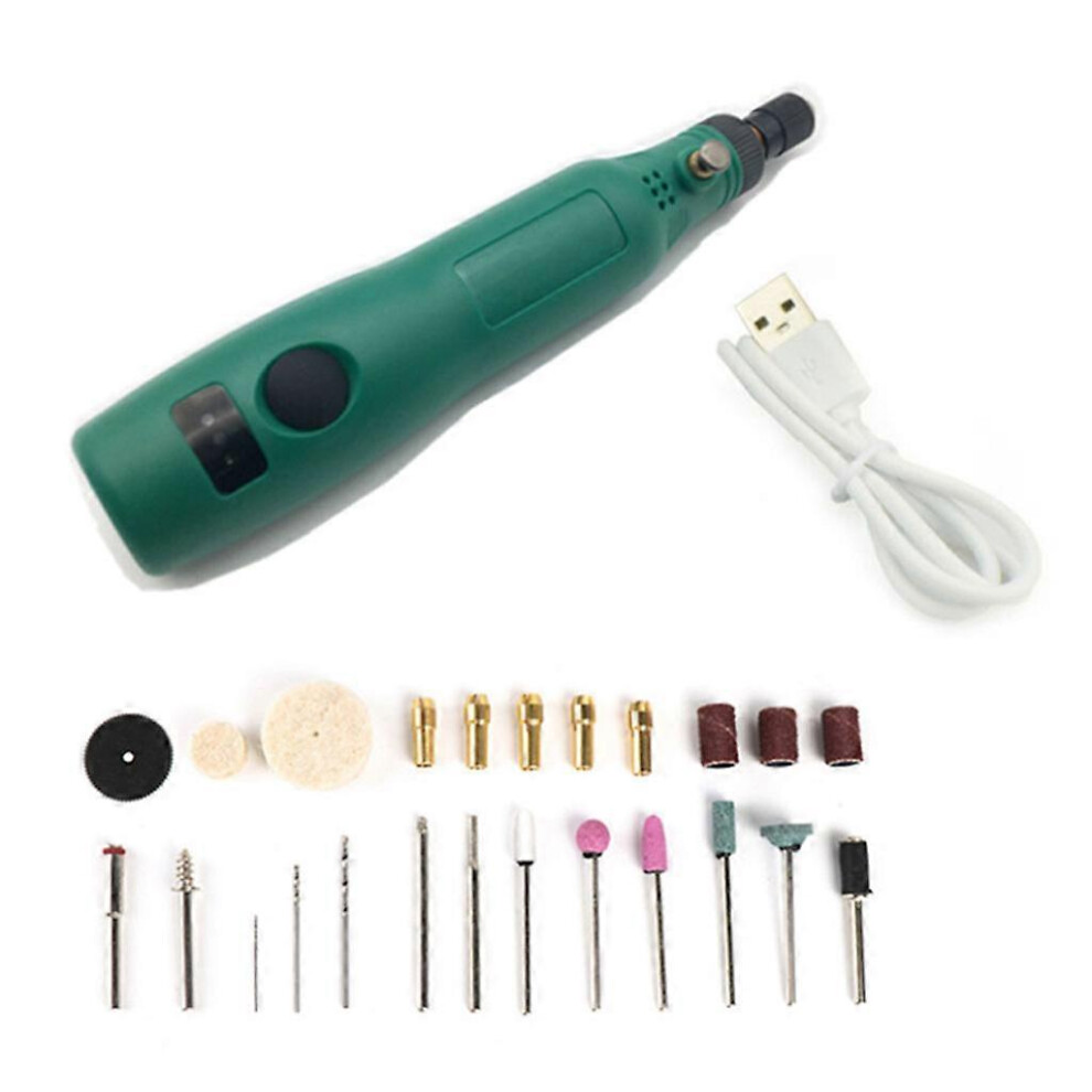 (As show, One size) Mini Cordless Rotary Tool Kit USB Charging and 3-Speed Mini Nail Drill for Trimming Cutting Drilling Polishing DIY Craft