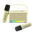 (Beige) Portable Outdoor Karaoke Speaker Mini Wireless Microphone Home Sing Microphone Integrated Machine Bluetooth Speaker With Two Microphones 1