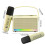(Beige) Portable Outdoor Karaoke Speaker Mini Wireless Microphone Home Sing Microphone Integrated Machine Bluetooth Speaker With Two Microphones 3