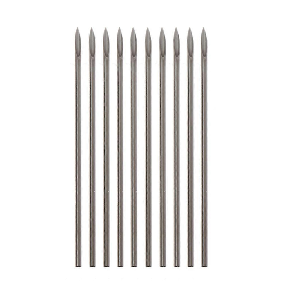 (As show, One size) 10pcs Stainless Steel Body Piercing Needle Sizes 12g 13g 14g 15g 16g 18g 20g  4# 15G(1.4mm*50mm)