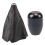 For Honda Red Stitch Leather Manual Shift Boot+R-T Black 5-Speed Shifter Knob 10